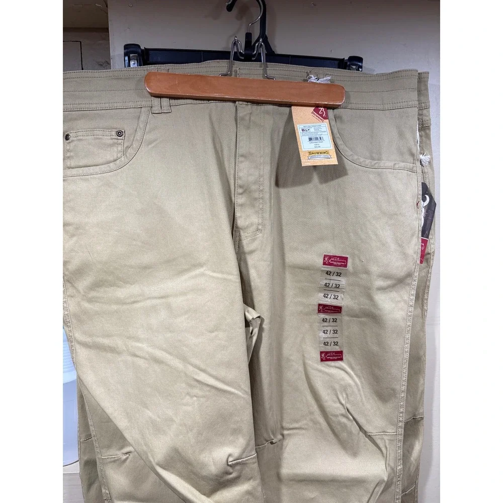 2pk Browning Heritage Graham Pants Mens 42x32 Khaki Stretch Cotton Utility NWT